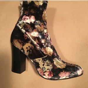 NEW floral velvet sock boots